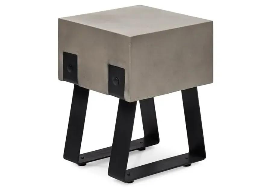 Elwood Industiral Concrete Stool - Black/Dark Gray