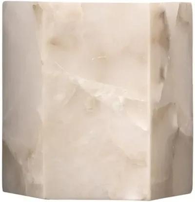 Borealis Hexagon Sconce - White Alabaster - Jamie Young Co.