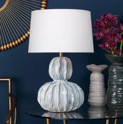 Oceane Gourd Table Lamp - Blue/White - Jamie Young Co.