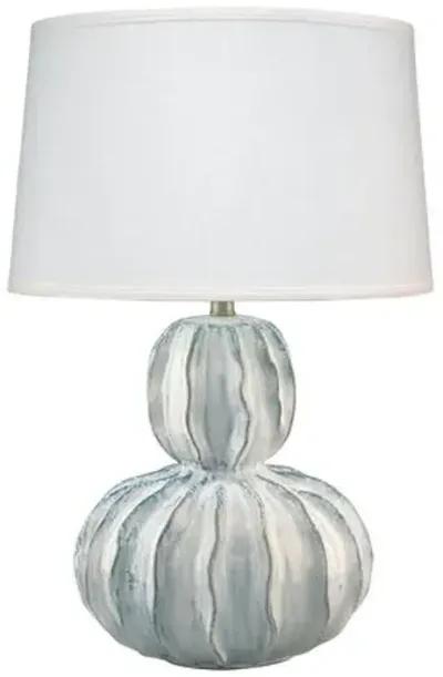 Oceane Gourd Table Lamp - Blue/White - Jamie Young Co.