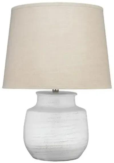 Trace Small Ceramic Table Lamp - White/Natural - Jamie Young Co.