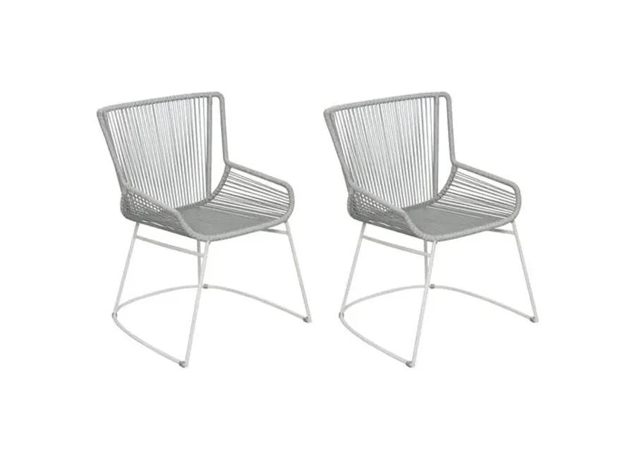 Set of 2 Dane Outdoor Rope Armchairs - Gray