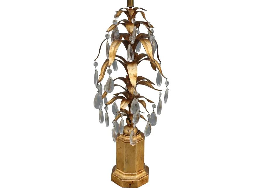 Midcentury Italian Tole Fern Table Lamp - Something Vintage