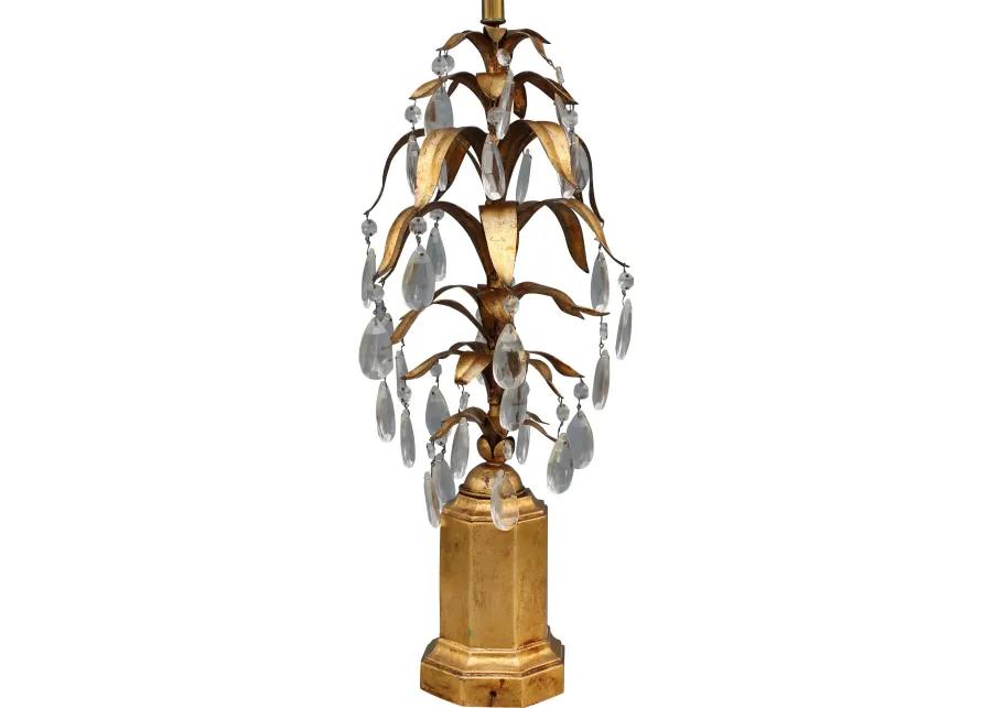 Midcentury Italian Tole Fern Table Lamp - Something Vintage