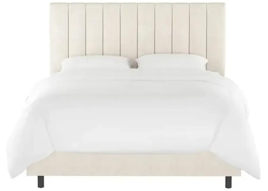 Delmar Linen Channeled Bed - Beige