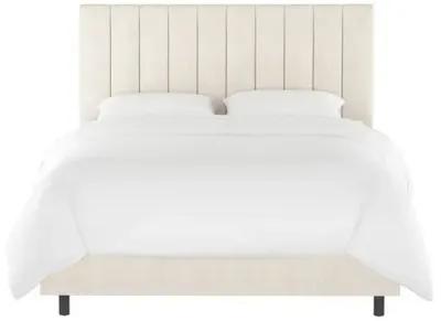 Delmar Linen Channeled Bed - Beige