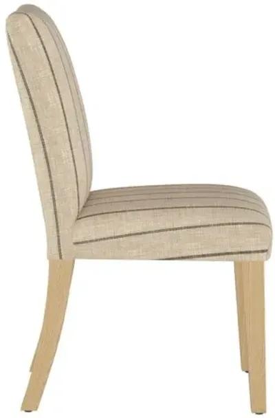 Shannon Side Chair - Thin Stripe - Handcrafted - Beige