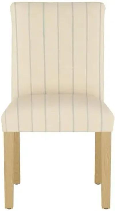 Shannon Side Chair - Thin Stripe - Handcrafted - Beige