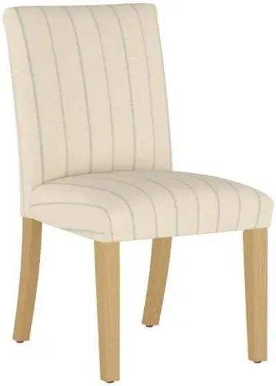 Shannon Side Chair - Thin Stripe - Handcrafted - Beige