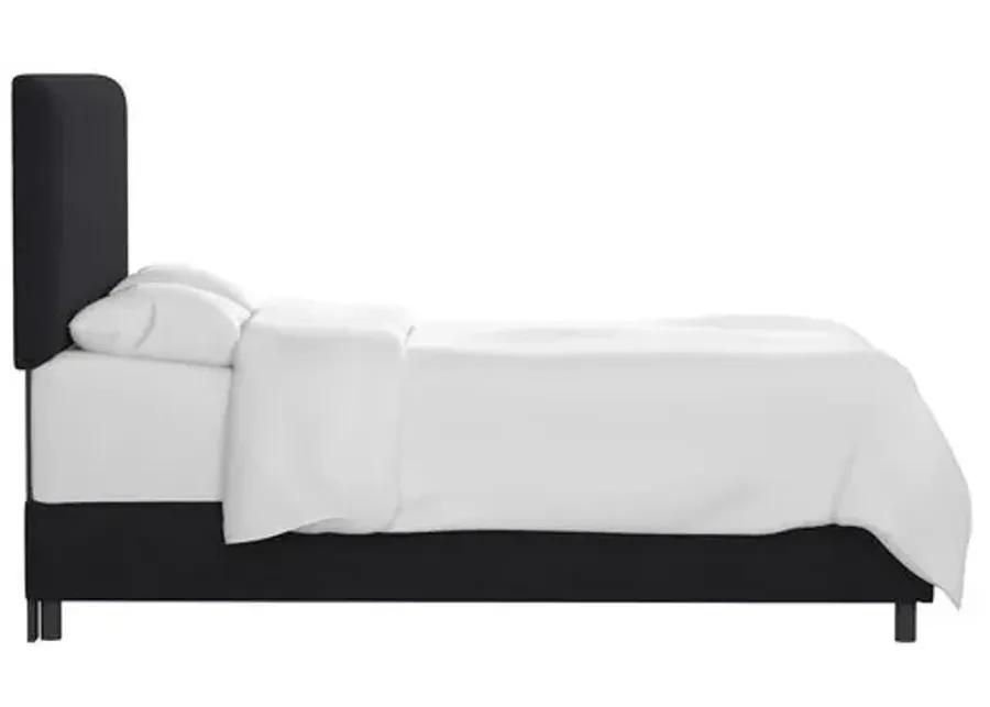 Novak Linen Bed - Handcrafted - Black