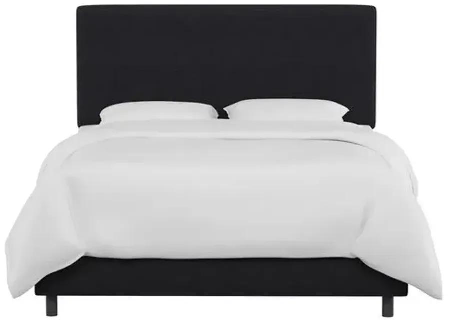 Novak Linen Bed - Handcrafted - Black