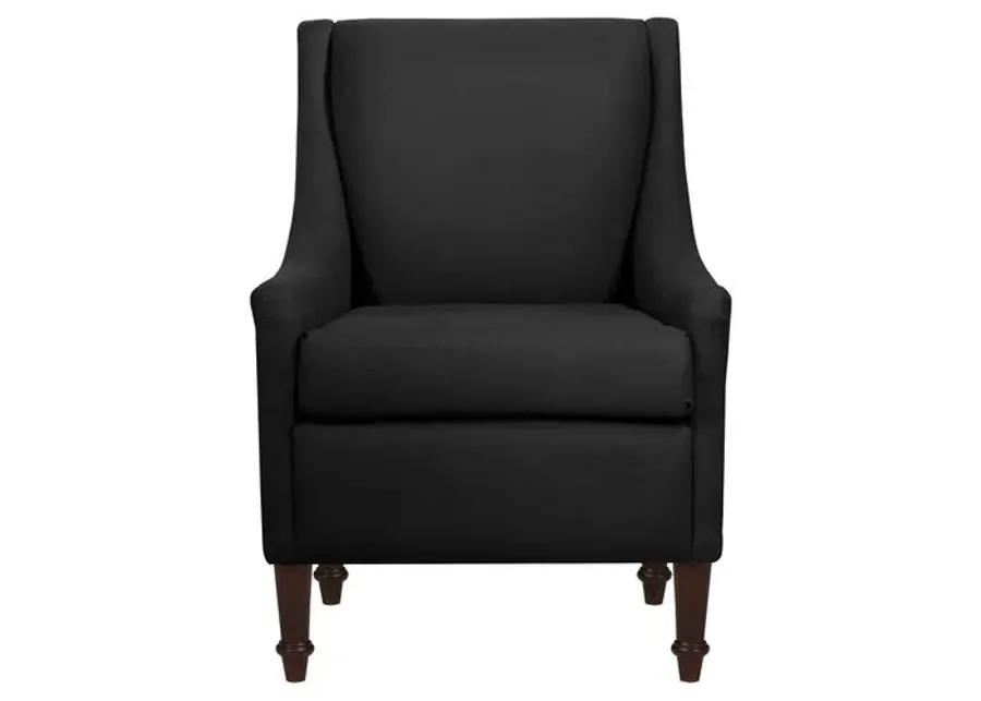 Holmes Linen Accent Chair - Black, Comfortable, Durable