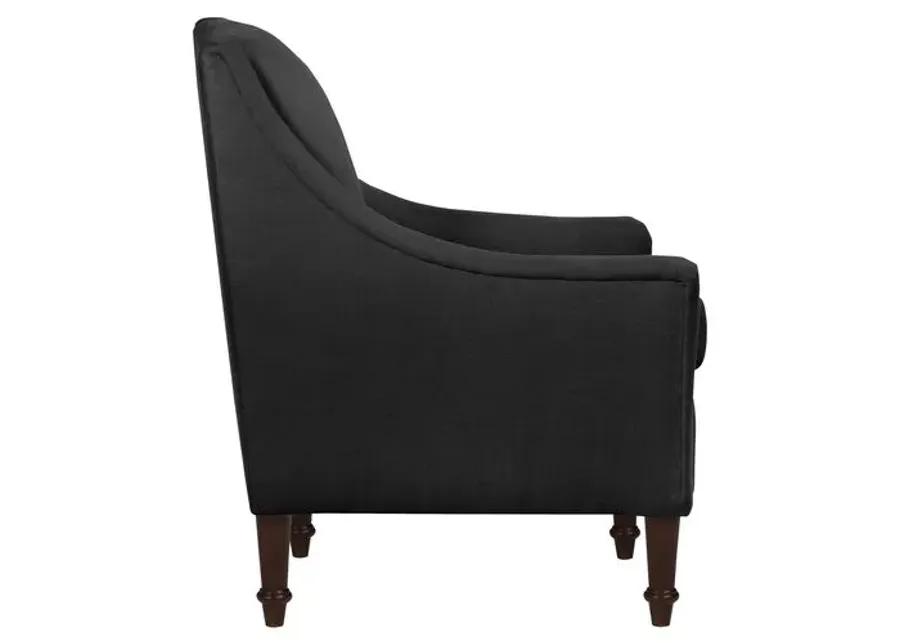 Holmes Linen Accent Chair - Black, Comfortable, Durable