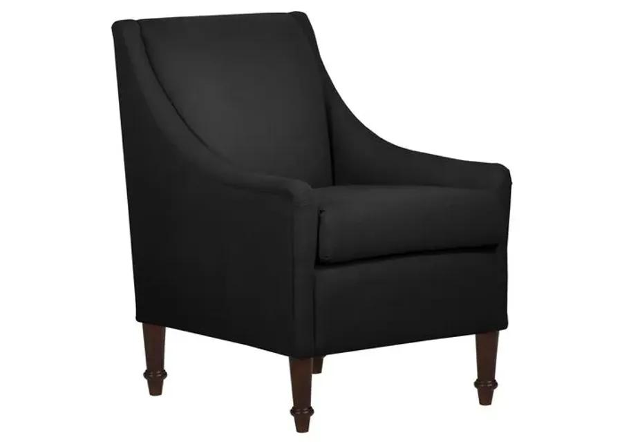 Holmes Linen Accent Chair - Black, Comfortable, Durable