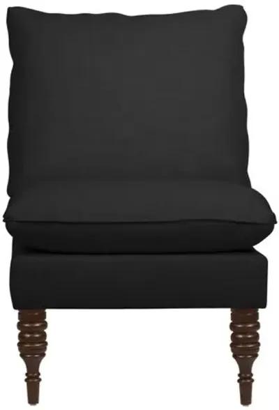 Daphne Linen Slipper Chair - Black