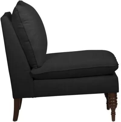 Daphne Linen Slipper Chair - Black