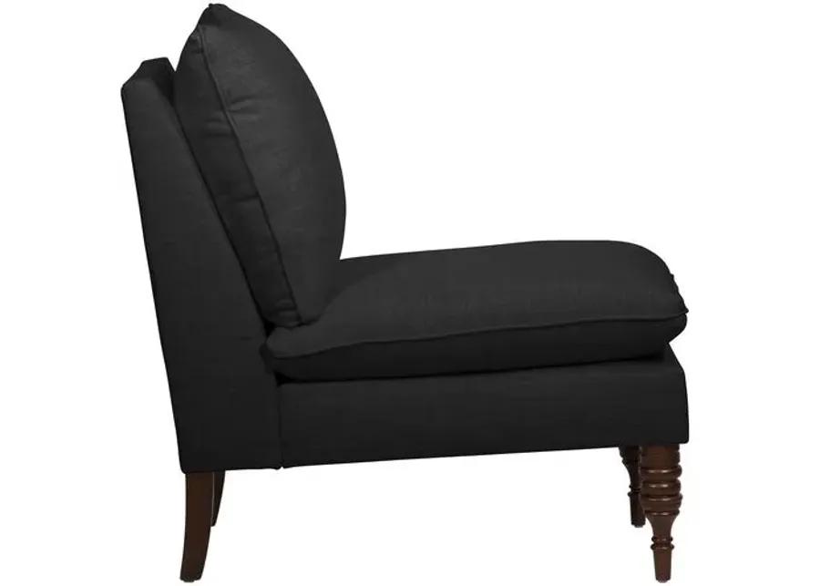 Daphne Linen Slipper Chair - Black