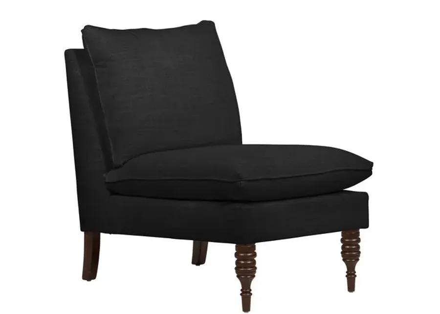 Daphne Linen Slipper Chair - Black