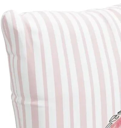 Flamingo Stripe 20x20 Linen Pillow - Pink