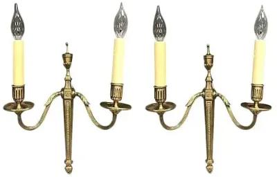 Antique French Bronze Wall Sconces - Set of 2 - Gold