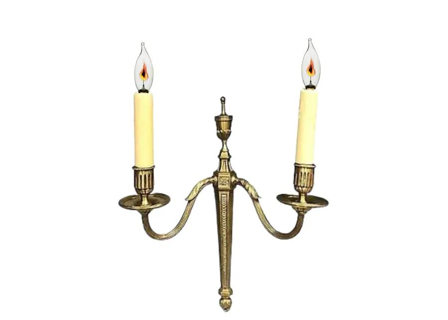 Antique French Bronze Wall Sconces - Set of 2 - Gold