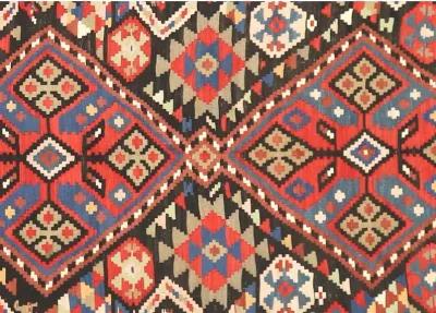 C. 1910 Caucasian Kilim - 6'5" x 14'8" - Nalbandian - Red