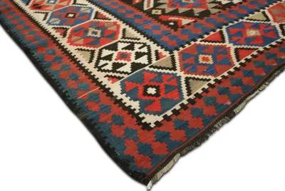 C. 1910 Caucasian Kilim - 6'5" x 14'8" - Nalbandian - Red