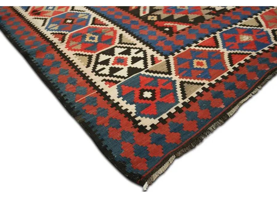 C. 1910 Caucasian Kilim - 6'5" x 14'8" - Nalbandian - Red