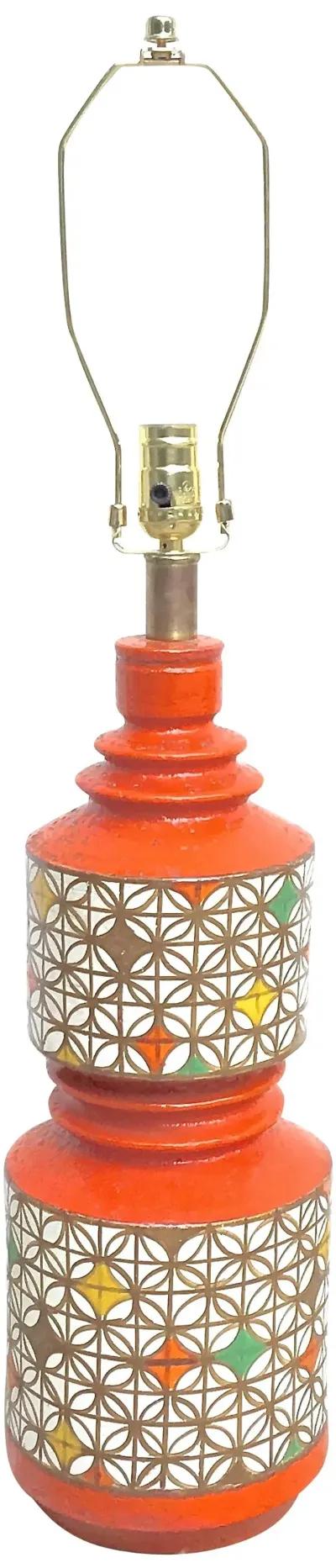 Midcentury Geometric Aldo Londi Lamp - Vermilion Designs