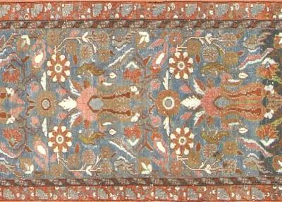 1930s Persian Malayer Runner - 2'5"x15'5" - Nalbandian - Blue