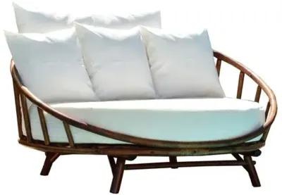 Rattana Outdoor Daybed - Brown/White - Comfortable, Sturdy