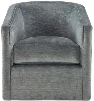 Monica Swivel Chair - Slate Blue Velvet - Miles Talbott - Handcrafted