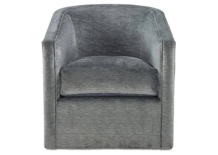 Monica Swivel Chair - Slate Blue Velvet - Miles Talbott - Handcrafted