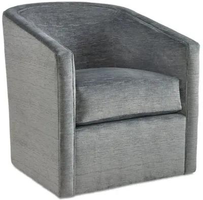 Monica Swivel Chair - Slate Blue Velvet - Miles Talbott - Handcrafted