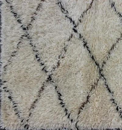 Moroccan Rug - 9'4" x 12' - Keivan Woven Arts - White - White