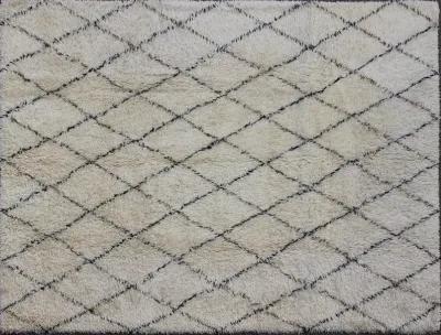 Moroccan Rug - 9'4" x 12' - Keivan Woven Arts - White - White