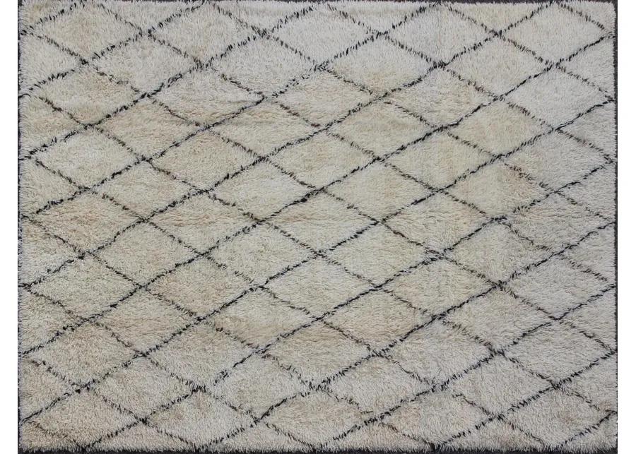 Moroccan Rug - 9'4" x 12' - Keivan Woven Arts - White - White