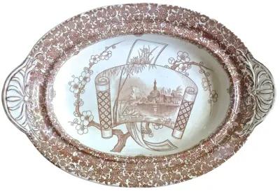 Antique Copeland Lagoon Blossom Platter - Vermilion Designs - White