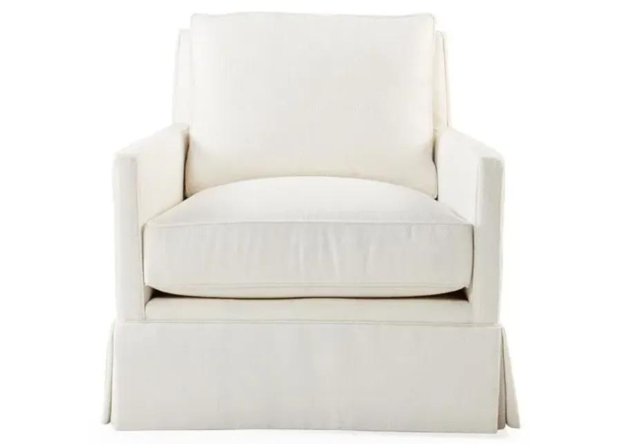 Auburn Club Chair - Ivory Crypton - Miles Talbott - Hancrafted in the USA