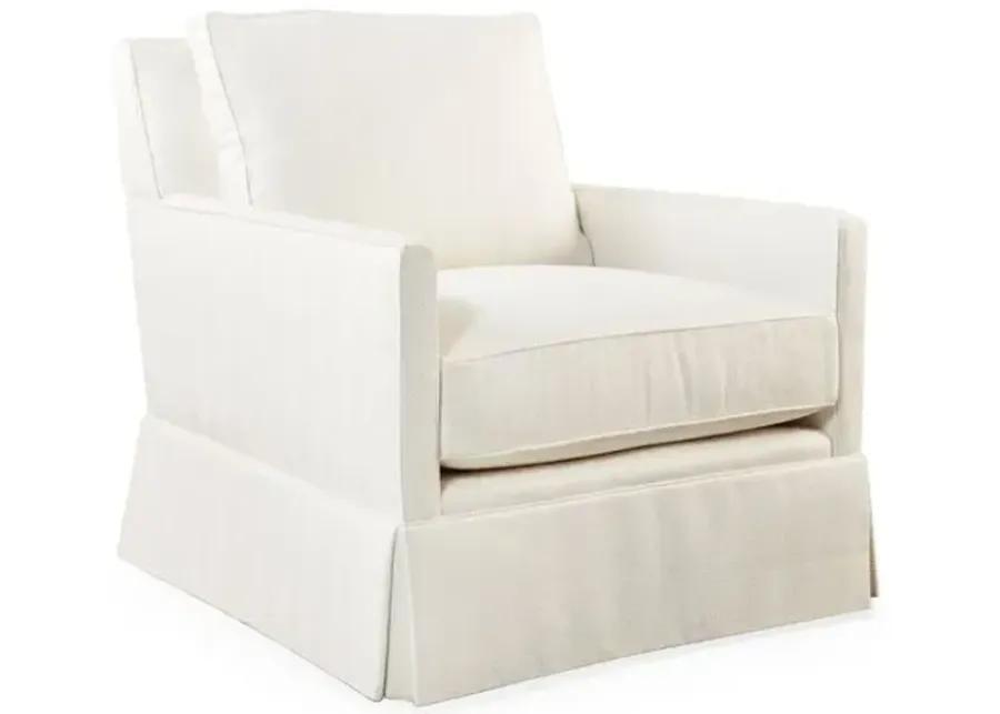 Auburn Club Chair - Ivory Crypton - Miles Talbott - Hancrafted in the USA