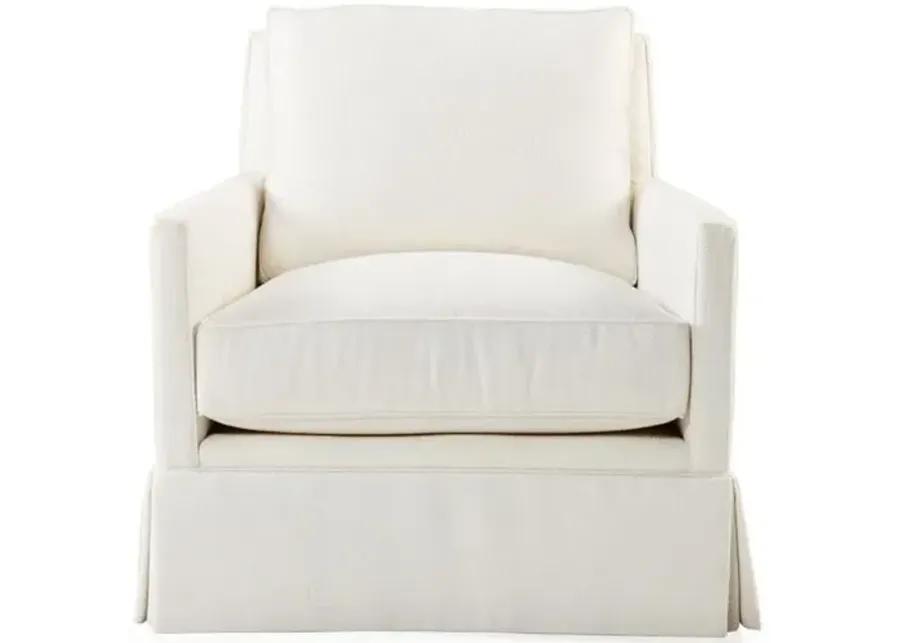 Auburn Club Chair - Ivory Crypton - Miles Talbott - Hancrafted in the USA