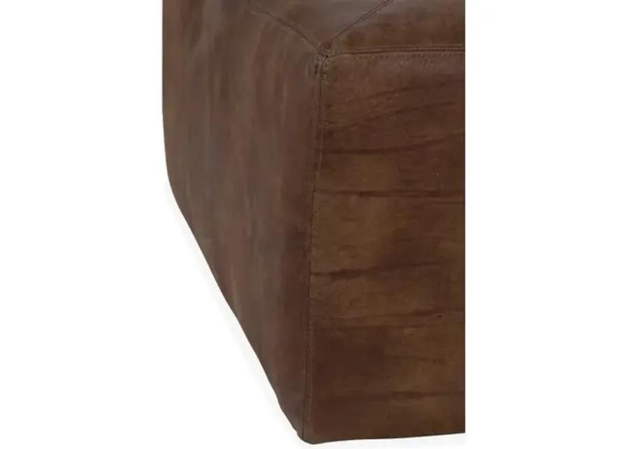 Kinson Ottoman - Handcrafted - Brown