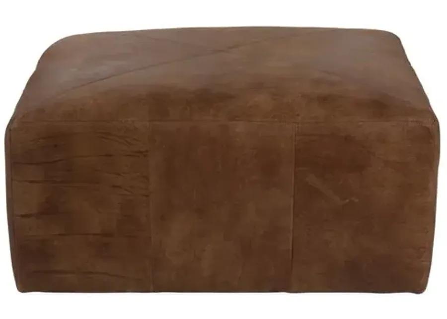 Kinson Ottoman - Handcrafted - Brown