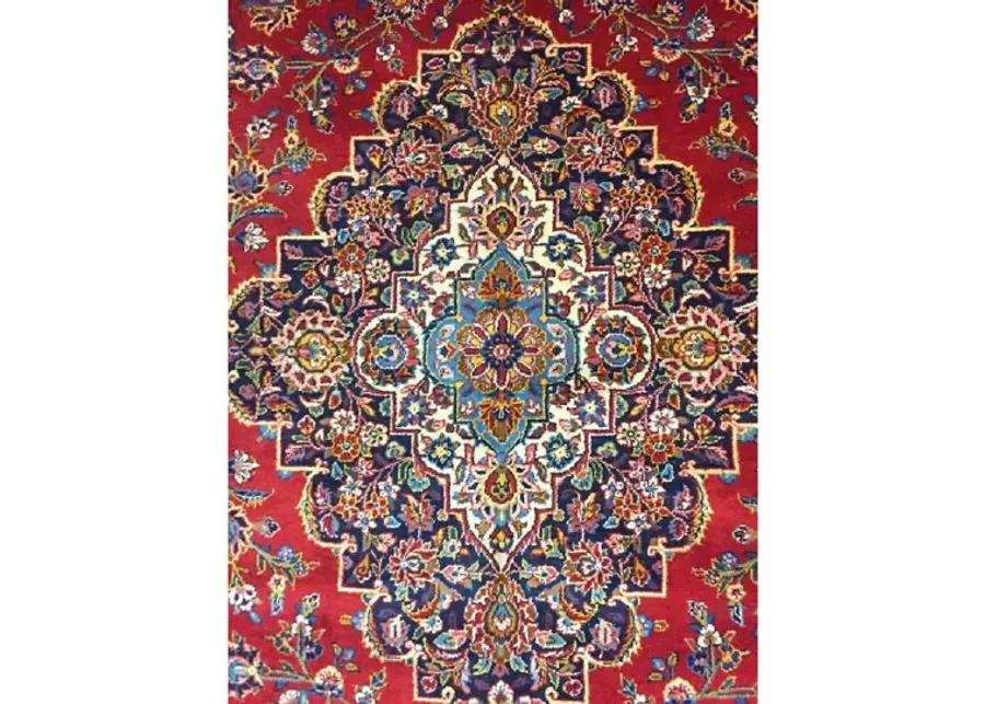 10'4"x14'5" Persian Kashan Rug - Red - Red