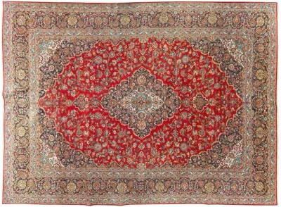 10'4"x14'5" Persian Kashan Rug - Red - Red