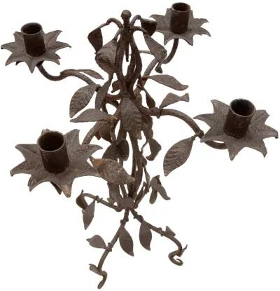 Leafy Iron Candelabrum - Fleur de Lex Antiques - Brown