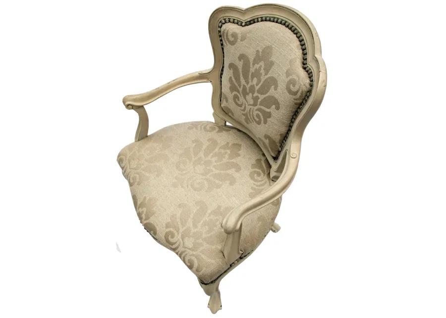 Handpainted French Berg re Chair - Fleur de Lex Antiques - Ivory