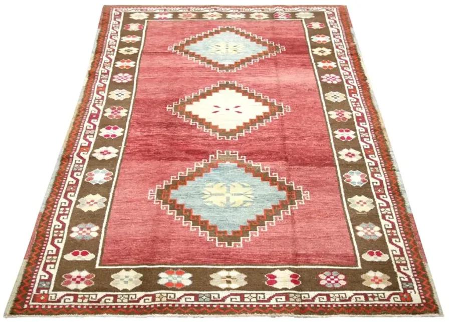 1960s Turkish Oushak Rug - 4'6" x 8'5" - Nalbandian - Red - Red