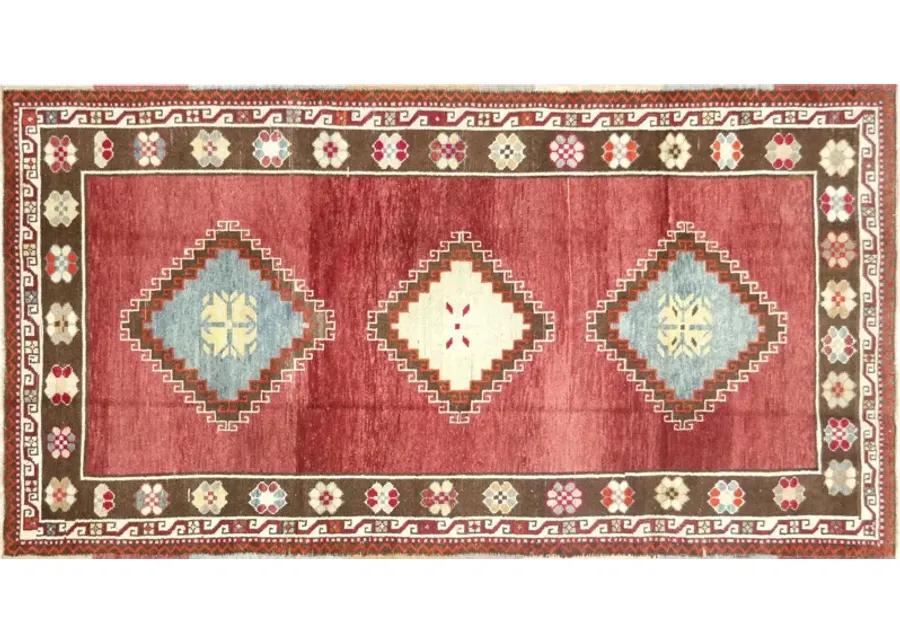 1960s Turkish Oushak Rug - 4'6" x 8'5" - Nalbandian - Red - Red