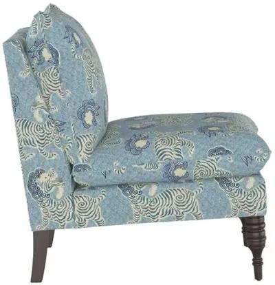 Daphne Slipper Chair - Lion Blue - Handcrafted